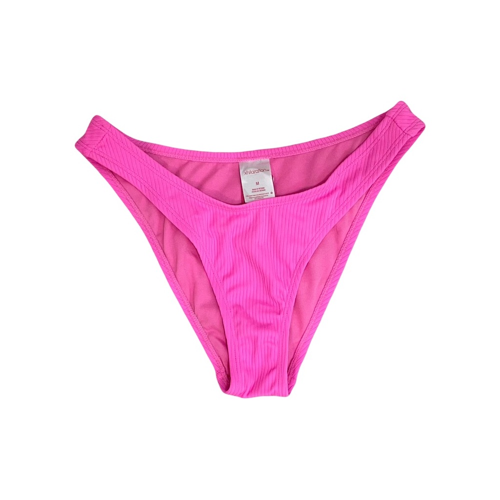 Hot pink ribbed bikini bottoms NWT